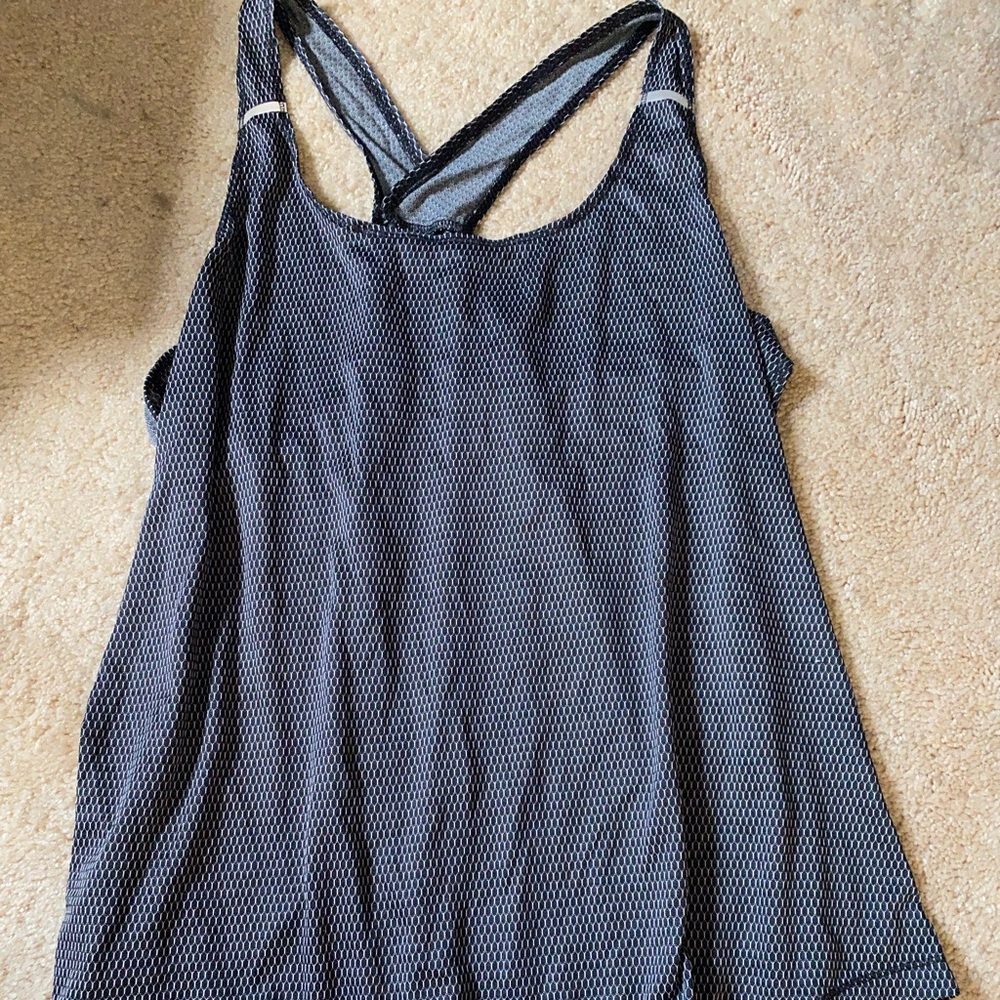 Black and grey reflective athletic tank